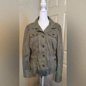 Ann Taylor LOFT Utility Jacket in Sage Green Women’s Size 8